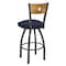 Holland Bar Stool Co 25" Swivel Counter Stool, Pewter Finish, Med Back, Graph Anchor Seat 83025PWMedMplB014 - alternate 3